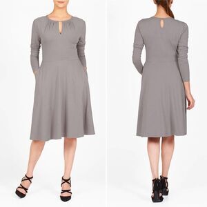 EShakti Keyhole Neck Cotton Knit Dress